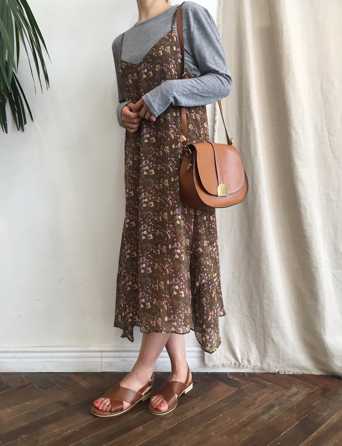 Feminine look flower bustier autumn dress strap st