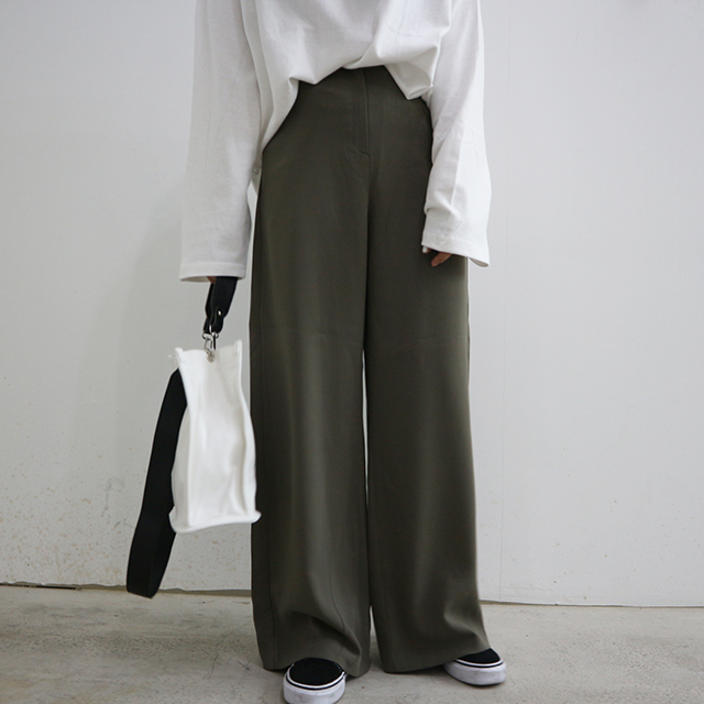New Women's Pants High Waist Wide Long Slacks W