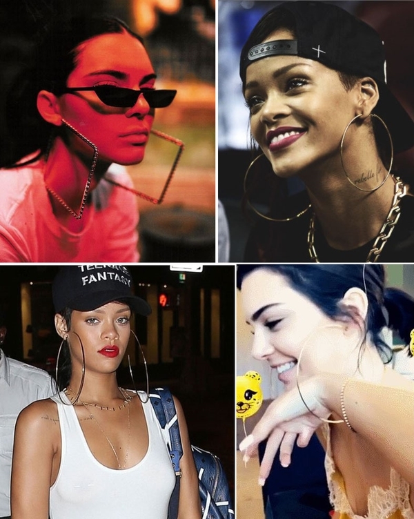 Wide Big Ring Earring Present Silver Gold Rihanna 