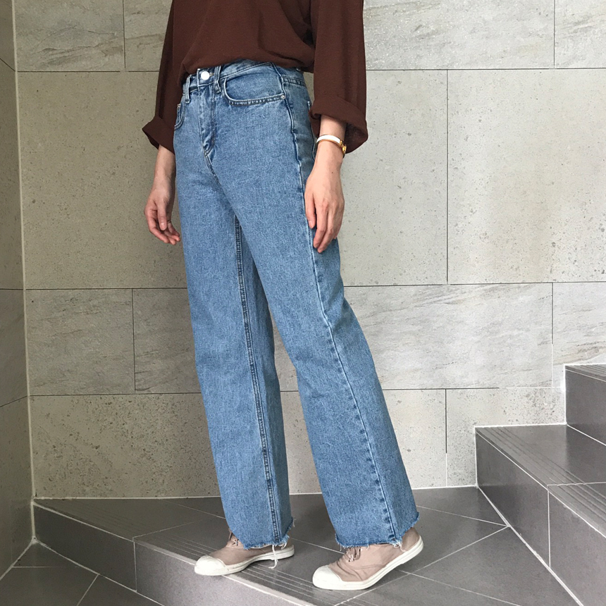 Women Jeans Pants Denim Wide Boots Cut Pants Jeans