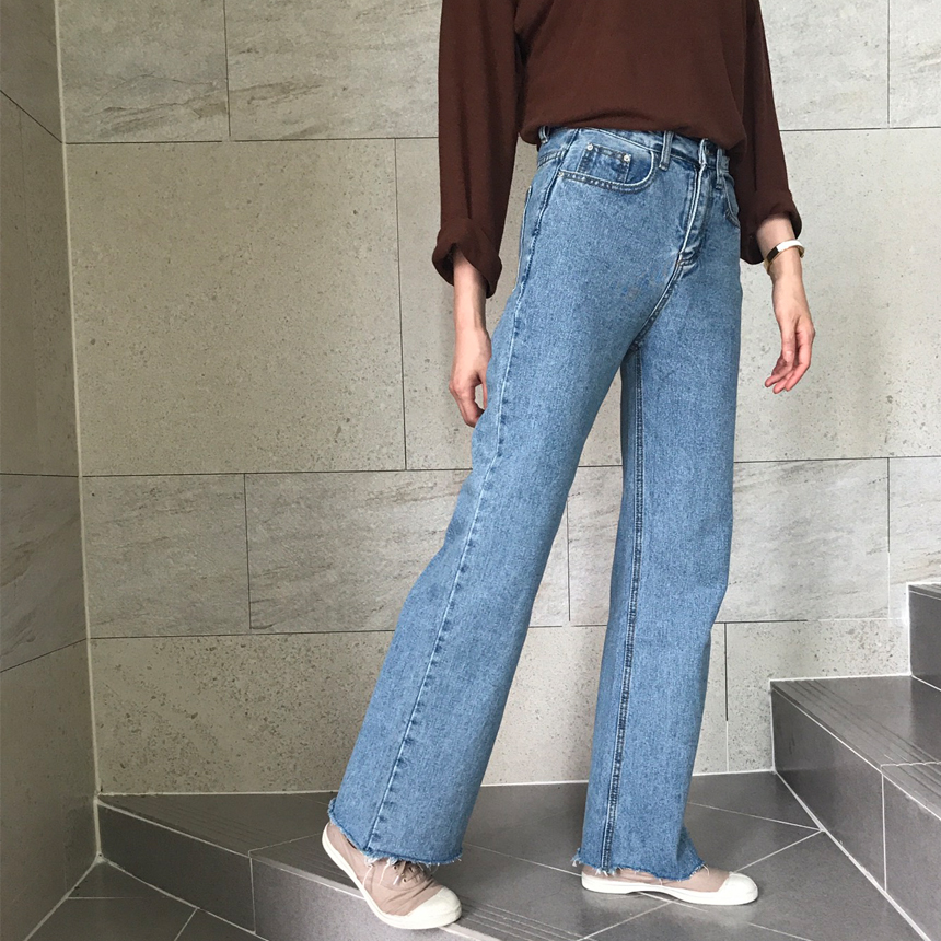 Women Jeans Pants Denim Wide Boots Cut Pants Jeans