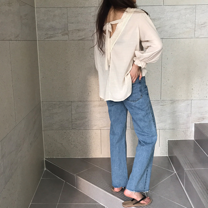 Women Jeans Pants Denim Wide Boots Cut Pants Jeans