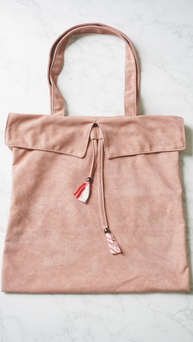 Practical suede eco bag pink embroidered bag shoul