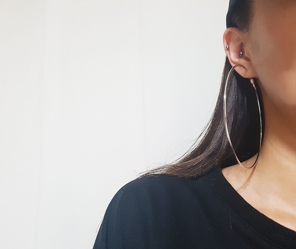Wide Big Ring Earring Present Silver Gold Rihanna 