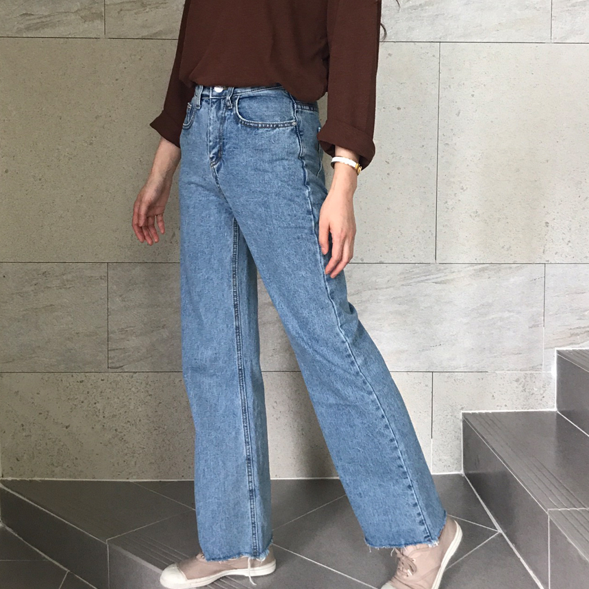 Women Jeans Pants Denim Wide Boots Cut Pants Jeans