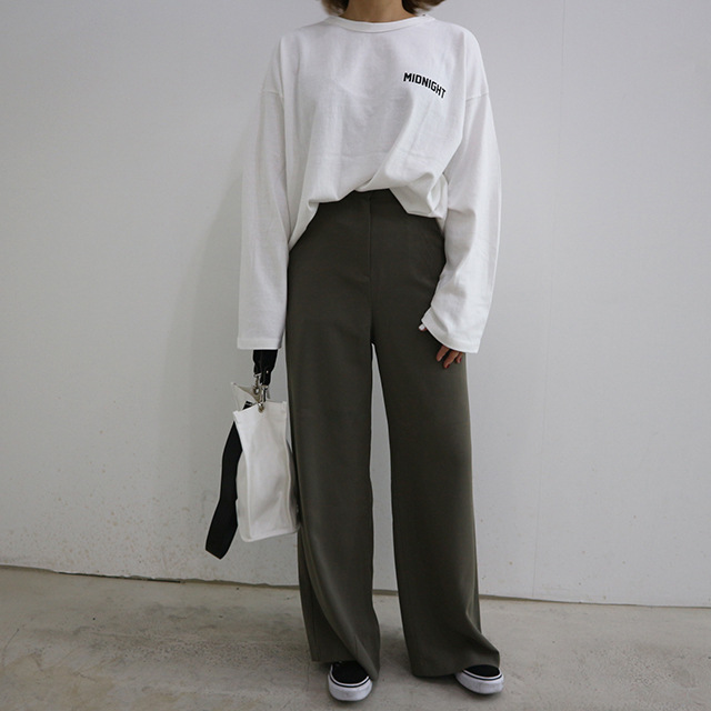 New Women's Pants High Waist Wide Long Slacks W