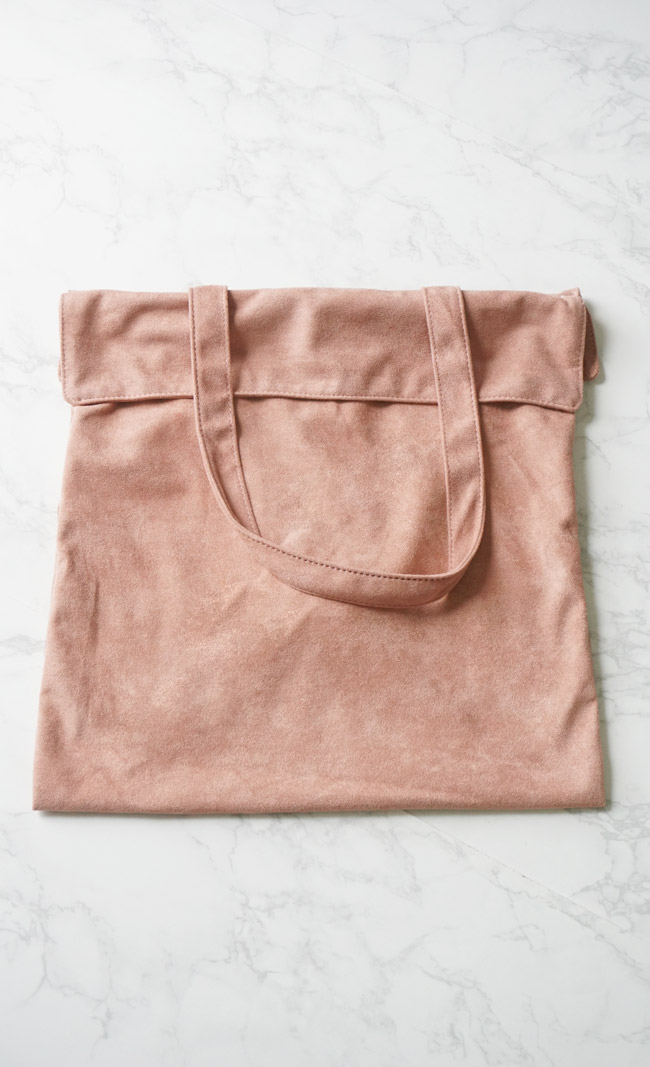Practical suede eco bag pink embroidered bag shoul