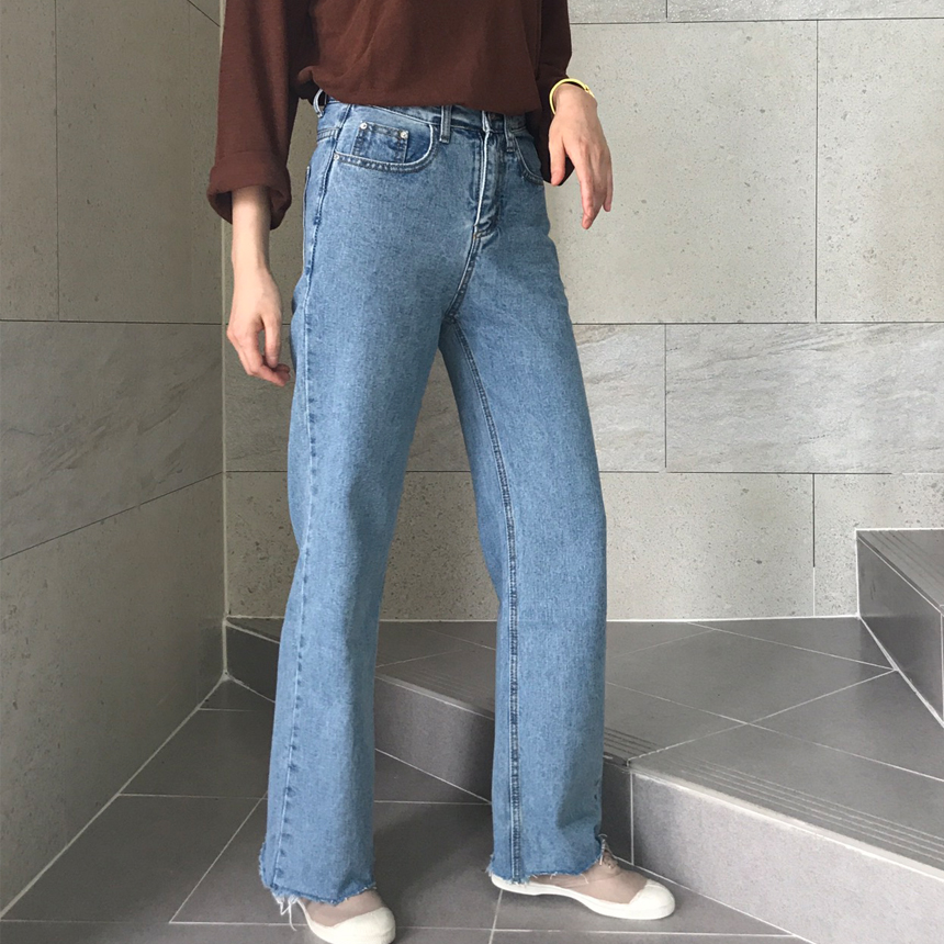 Women Jeans Pants Denim Wide Boots Cut Pants Jeans