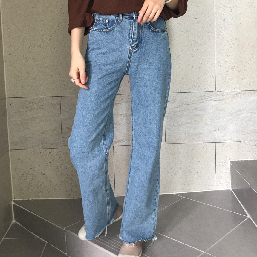 Women Jeans Pants Denim Wide Boots Cut Pants Jeans