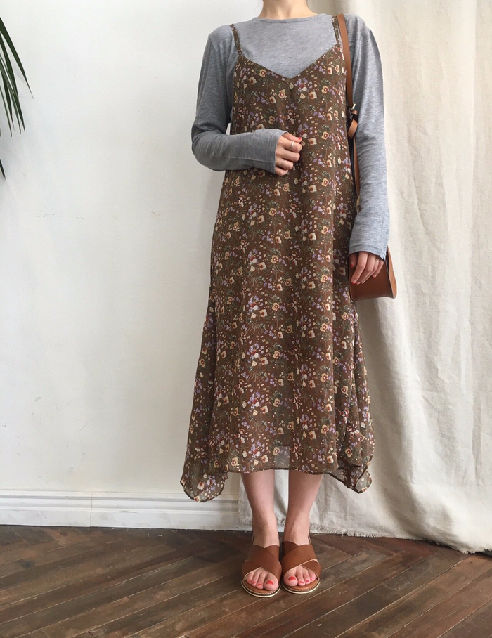 Feminine look flower bustier autumn dress strap st