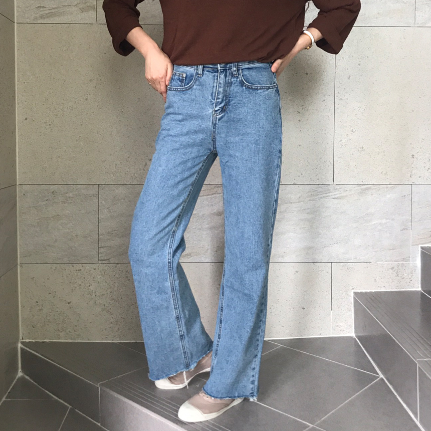 Women Jeans Pants Denim Wide Boots Cut Pants Jeans