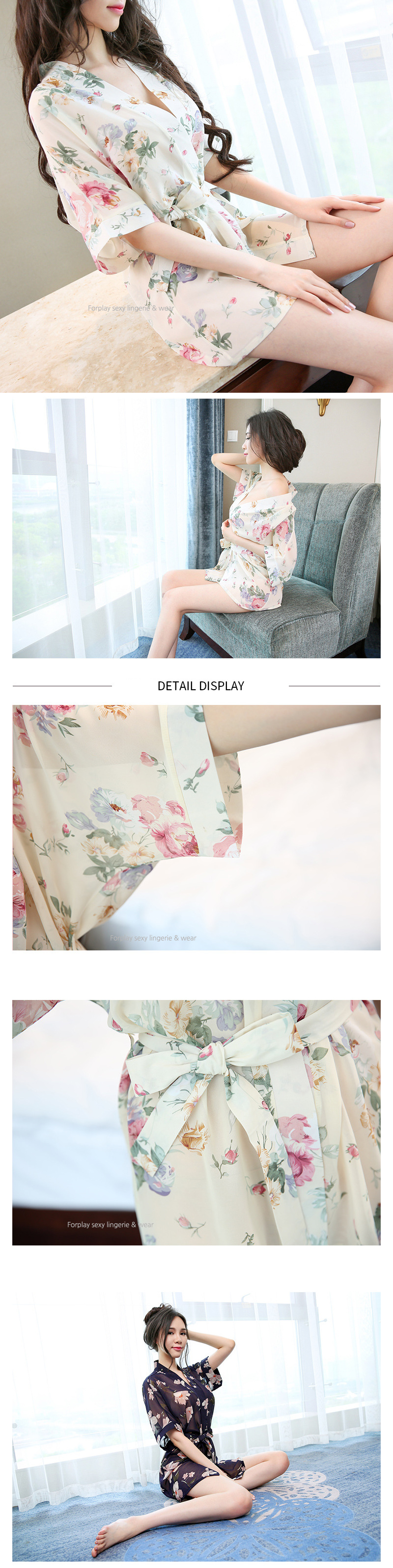 sl014 Flower Sissy Gown Slip Sexy Pajamas Lovely U