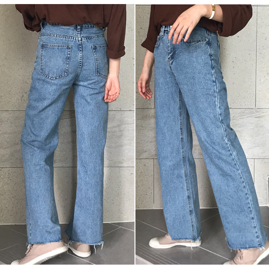 Women Jeans Pants Denim Wide Boots Cut Pants Jeans