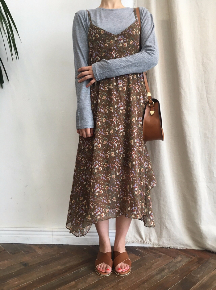 Feminine look flower bustier autumn dress strap st