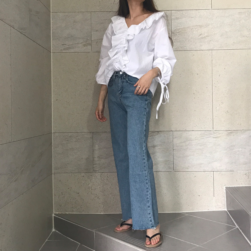 Women Jeans Pants Denim Wide Boots Cut Pants Jeans