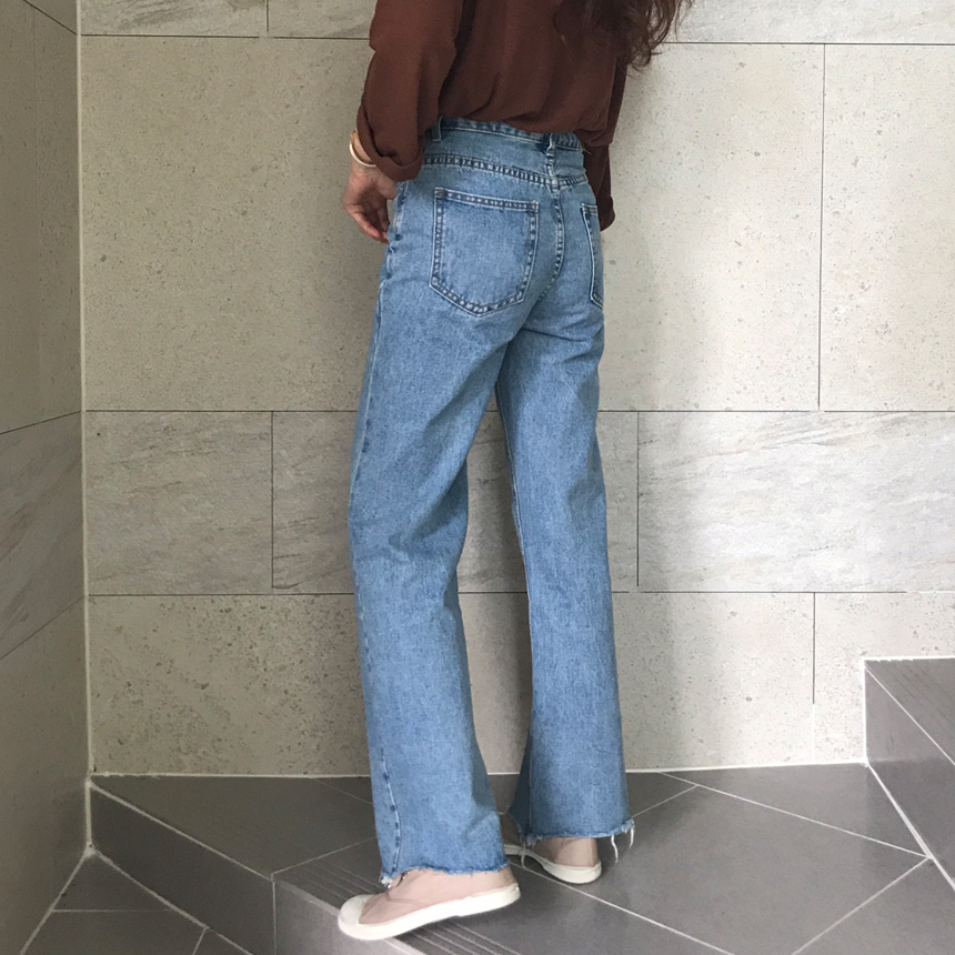Women Jeans Pants Denim Wide Boots Cut Pants Jeans