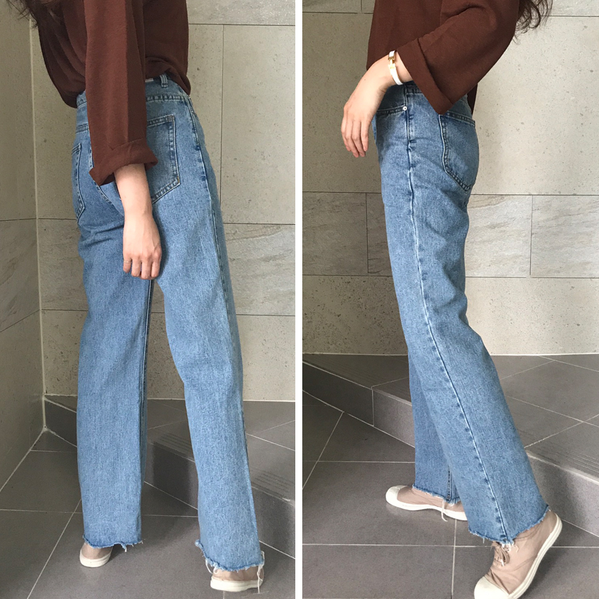Women Jeans Pants Denim Wide Boots Cut Pants Jeans