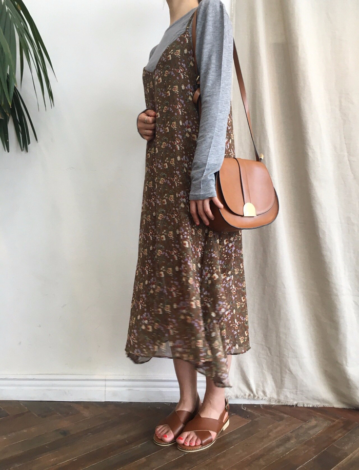 Feminine look flower bustier autumn dress strap st