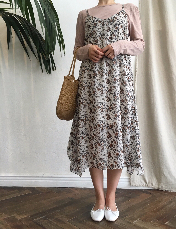 Feminine look flower bustier autumn dress strap st