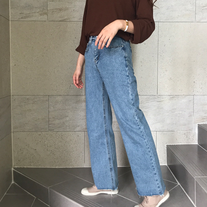 Women Jeans Pants Denim Wide Boots Cut Pants Jeans