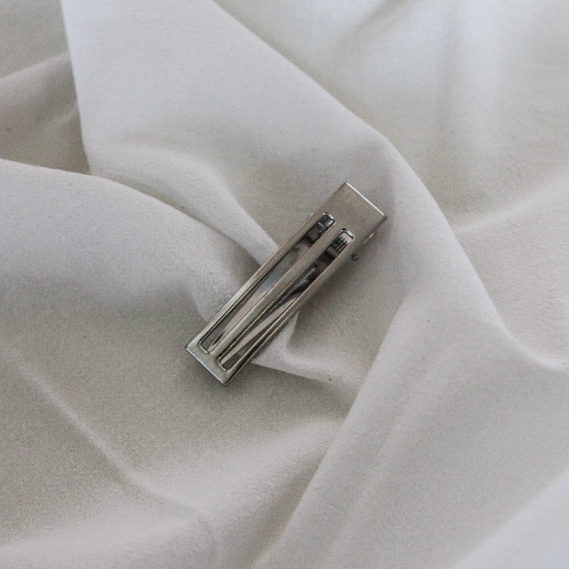 NEW HAIR CLIP HOOP Metal silver square pin