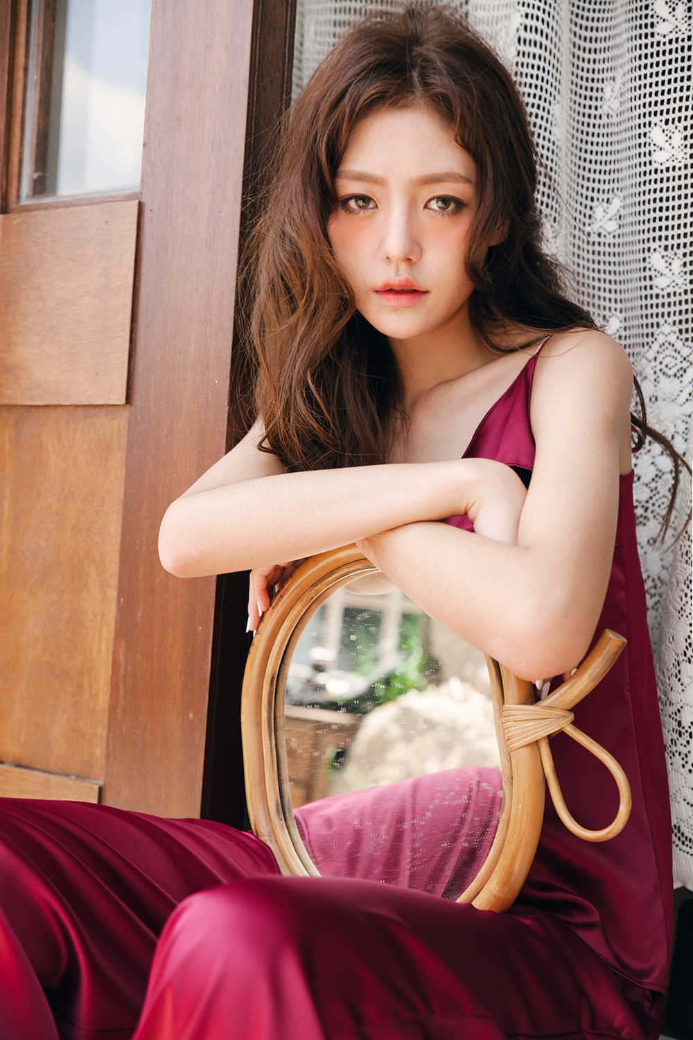 New SET Women's pajamas Rose wine home wear set