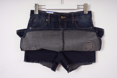 Denim Skirt Inner Bending Span Waffle Decor Sewing
