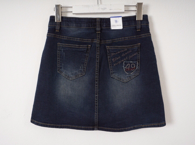 Denim Skirt Inner Bending Span Waffle Decor Sewing