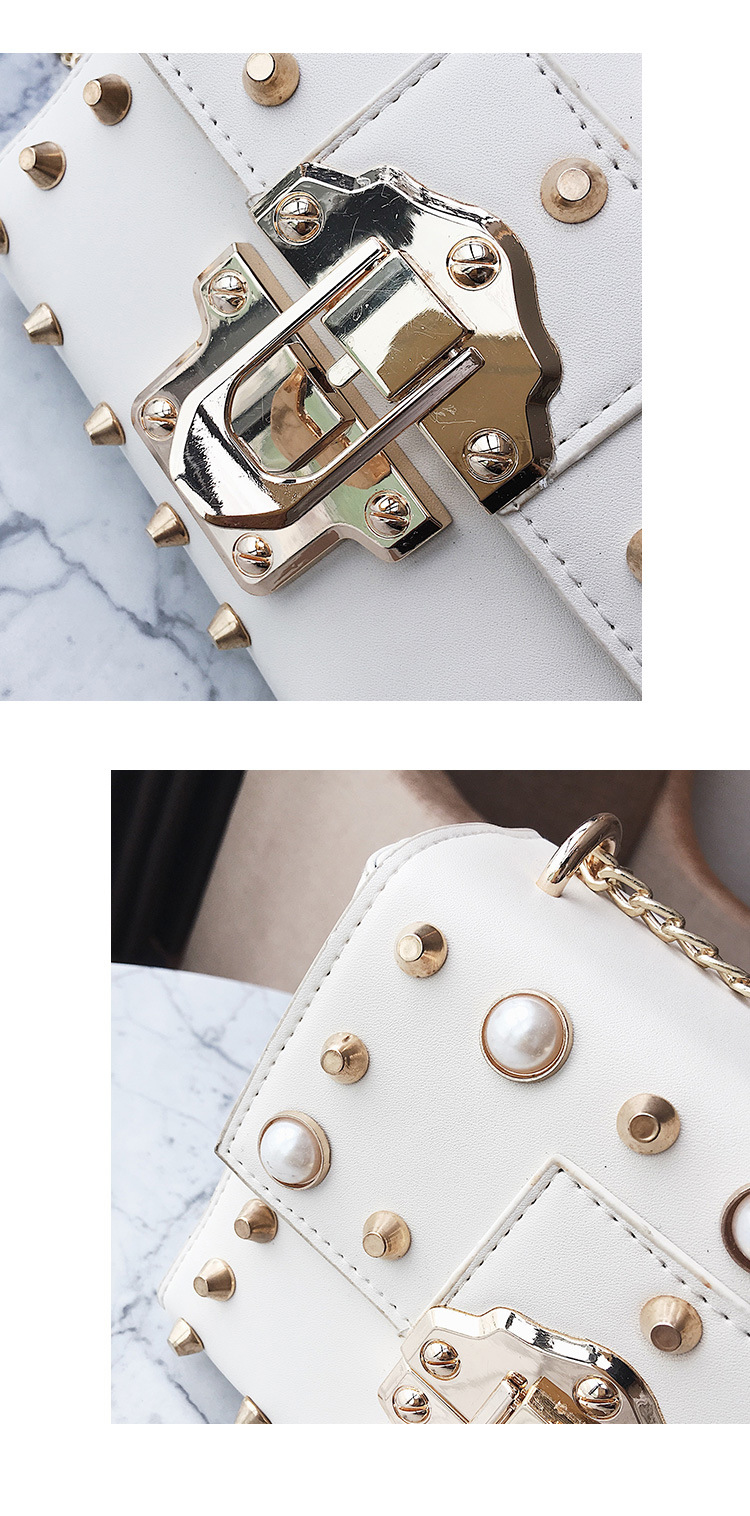 New Bead Square Chain Cross Mini Bag Women's Ba