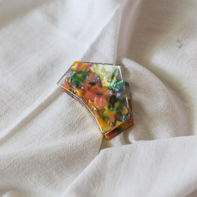 New Gemstones Pink Multicolored Tongue Pin Lovely 