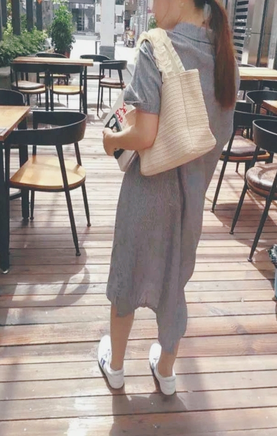 NEW FASHION LADY GIRL DRESS Popular Linen Striped 