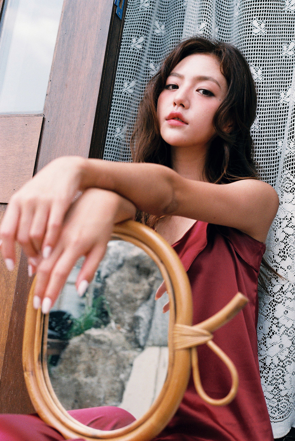 New SET Women's pajamas Rose wine home wear set