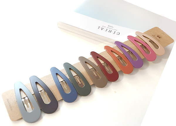 10 sets of matte color tick pins Hairpin