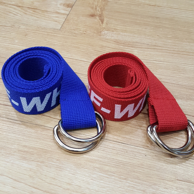 NEW MEN FASHION BELT OFF-WHITE Lettering Cotton Be