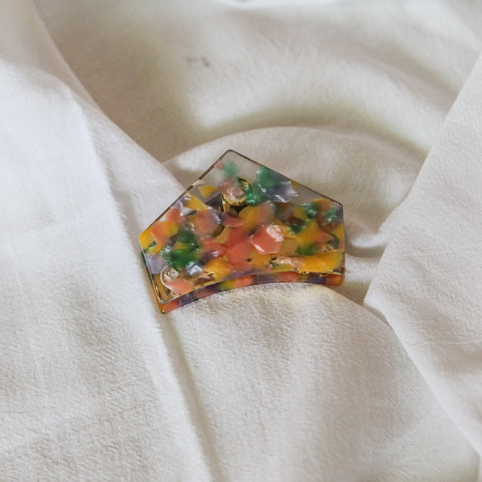 New Gemstones Pink Multicolored Tongue Pin Lovely 