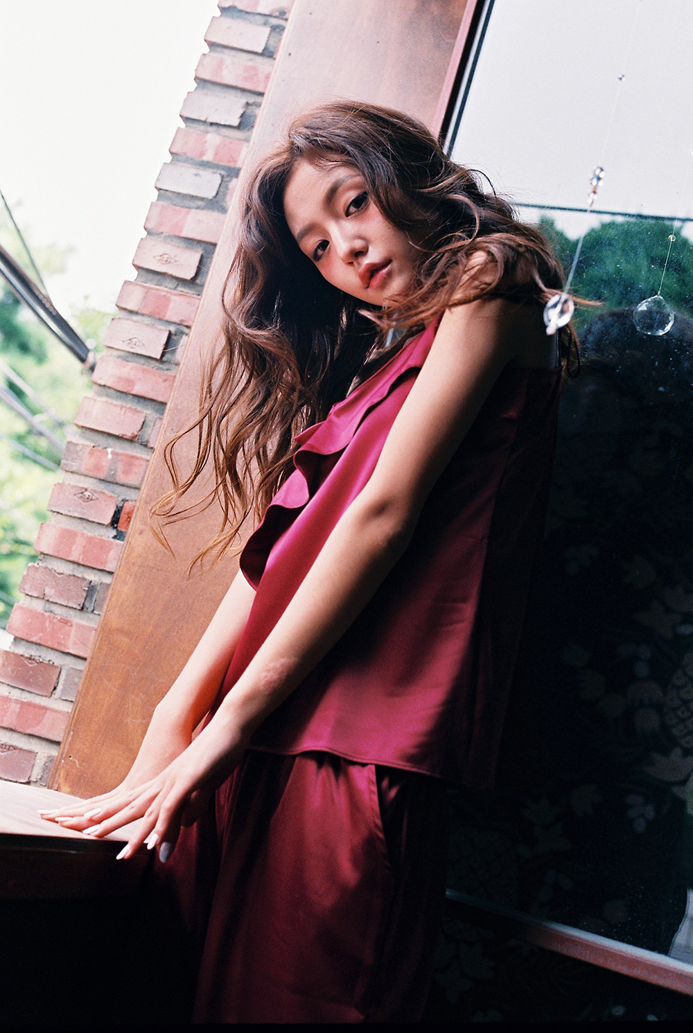 New SET Women's pajamas Rose wine home wear set