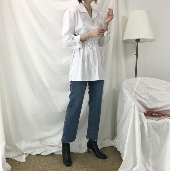 Women Jeans Pants Hem Cut Jeans Straight Jeans Den