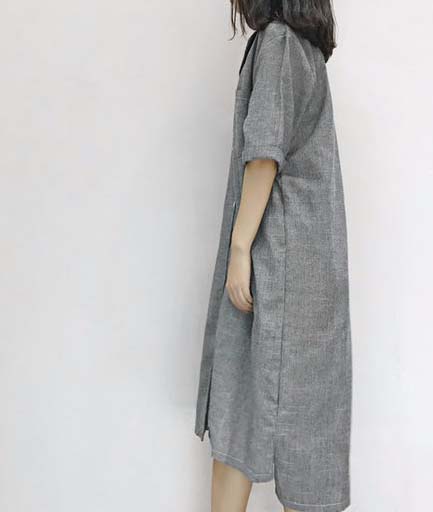 NEW FASHION LADY GIRL DRESS Popular Linen Striped 