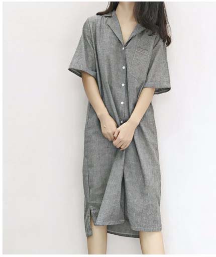 NEW FASHION LADY GIRL DRESS Popular Linen Striped 