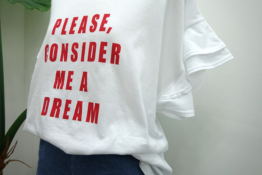 Daily Look Frill T-shirt Loose-fitting Women's 