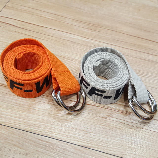 NEW MEN FASHION BELT OFF-WHITE Lettering Cotton Be