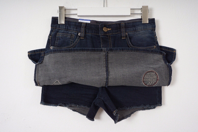 Denim Skirt Inner Bending Span Waffle Decor Sewing