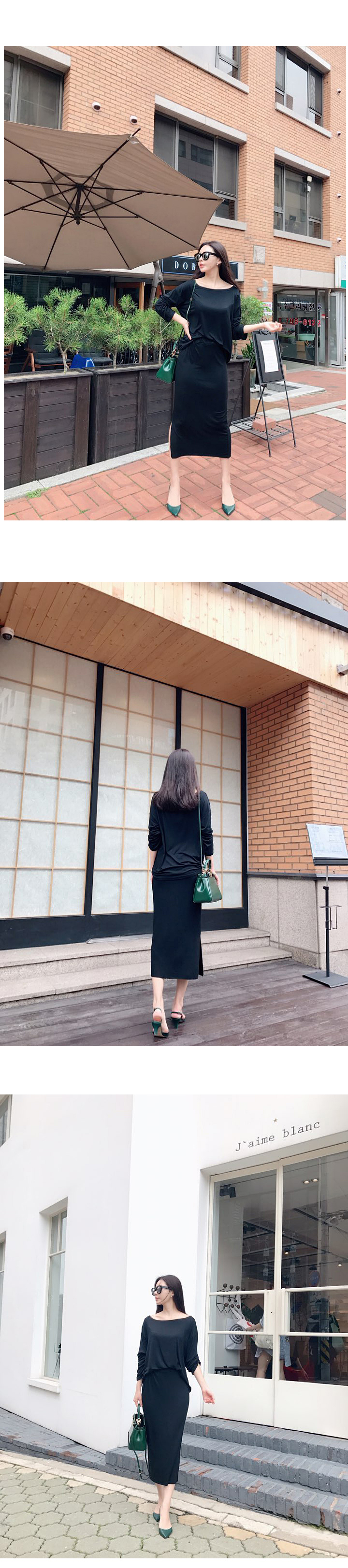 Lee Ji Won Silket Two Piece Set Belly One Long Ski