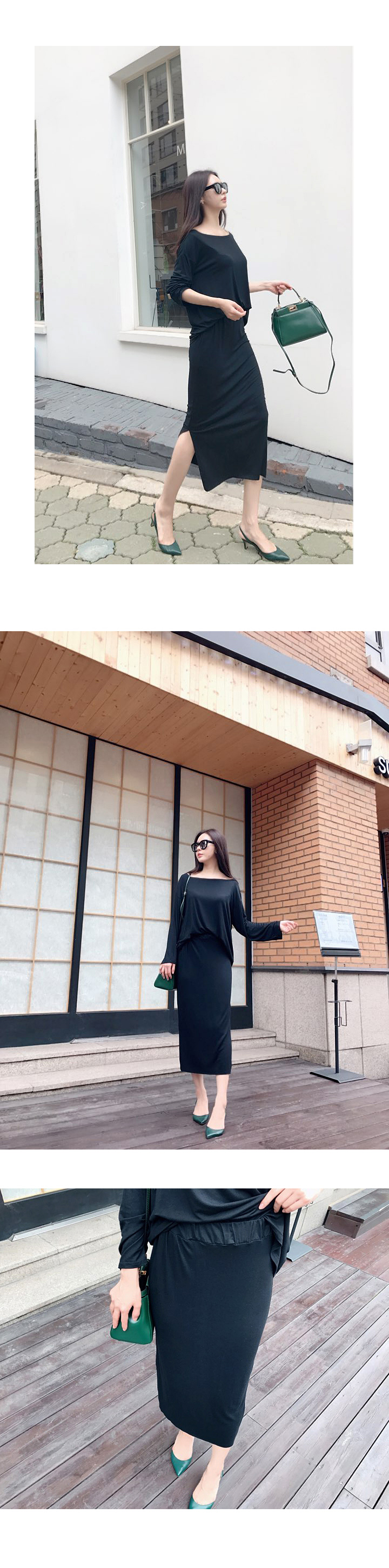 Lee Ji Won Silket Two Piece Set Belly One Long Ski