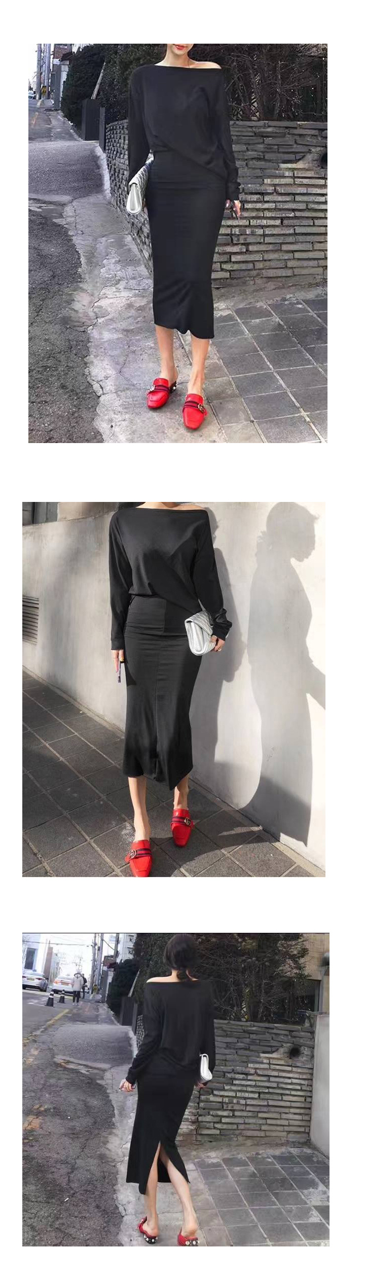 Lee Ji Won Silket Two Piece Set Belly One Long Ski