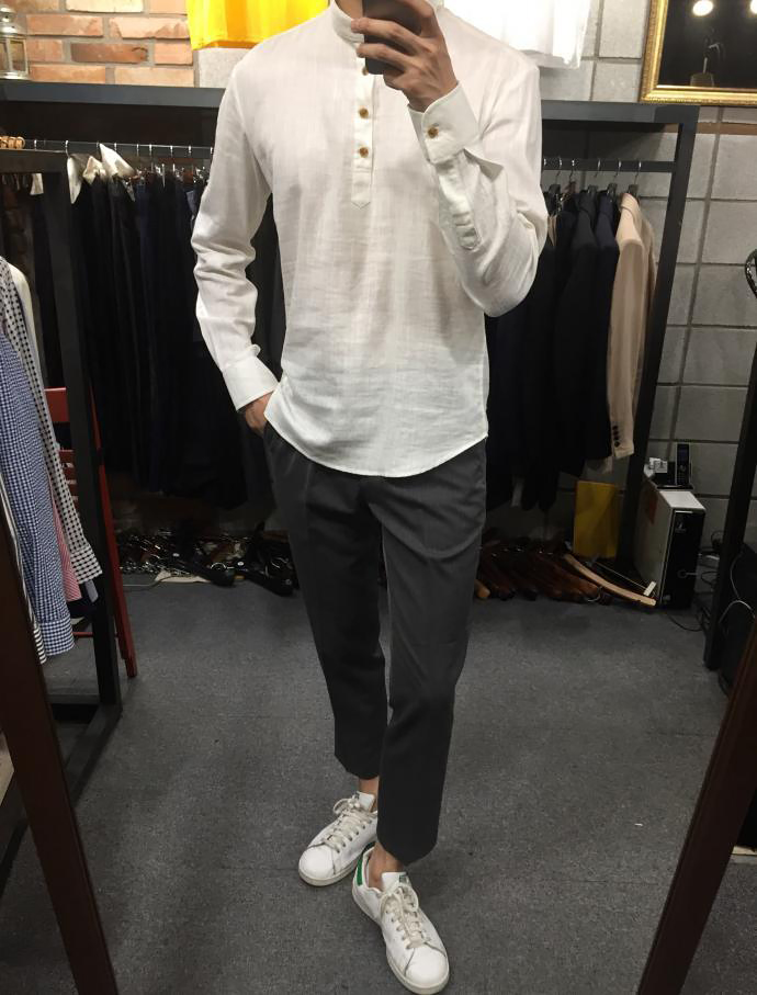 New Men's Pants Slim fit line Slacks Man suit P