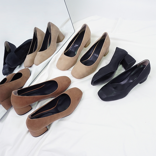 Square nose Tongue middle heel foot Comfortable sh