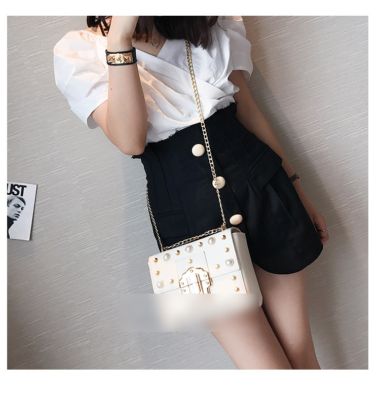 New Bead Square Chain Cross Mini Bag Women's Ba