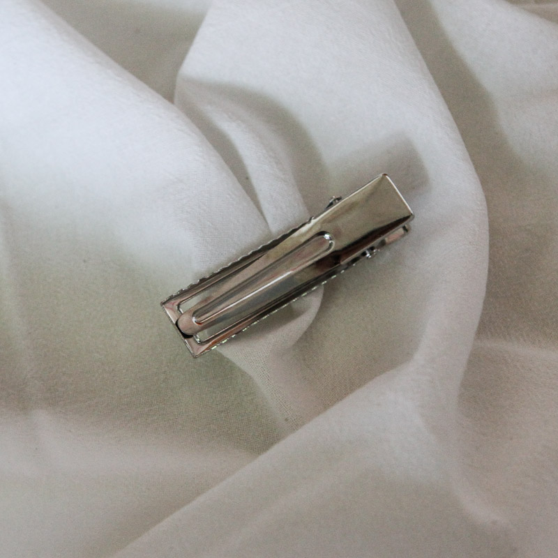 NEW HAIR CLIP HOOP Metal silver square pin