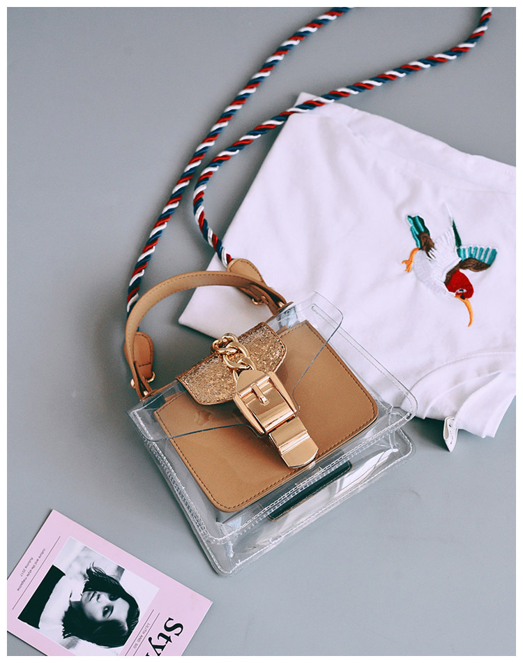 New buckle Cross Transparent mini-back Women's 